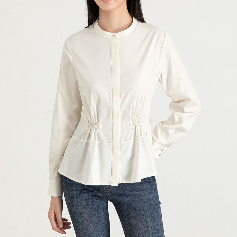 Dame bluse skjorte med elegant snit og talje Stilla