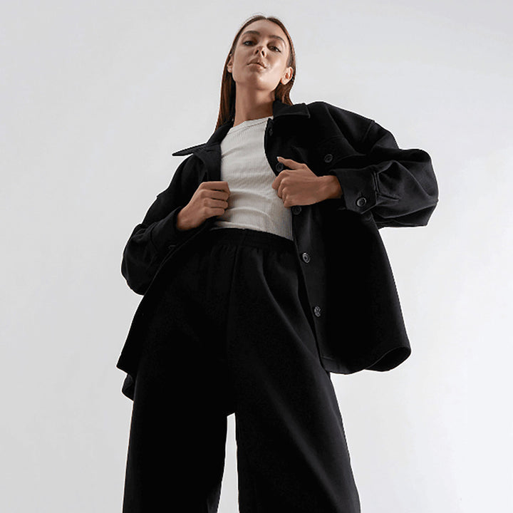 Dame løs fritids sæt med elegante blazer og joggingbukser Stilla