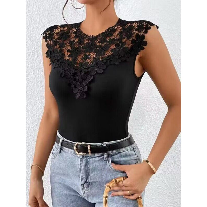 Dame Elegant Floral Spids Bodysuit Stilla