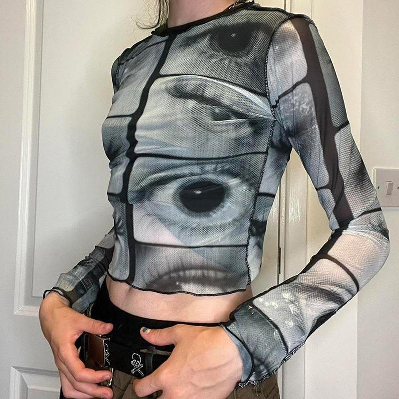 Dame Cropped Cardigan med legende tryk og knapdetaljer Stilla