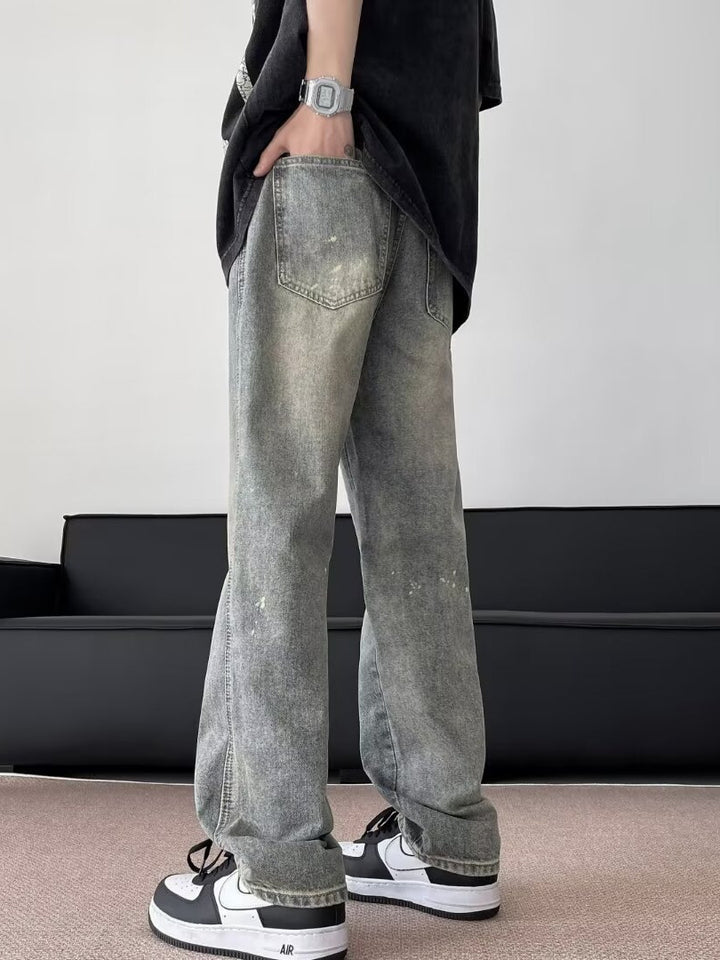 Herrer afslappede Wide-Leg Jeans med unik vintage-effekt og afslappet pasform Stilla