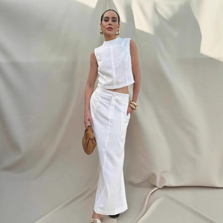 Dame Crop-Top og Maxi-Nederdel Sæt med elegant design og tætsiddende pasform Stilla