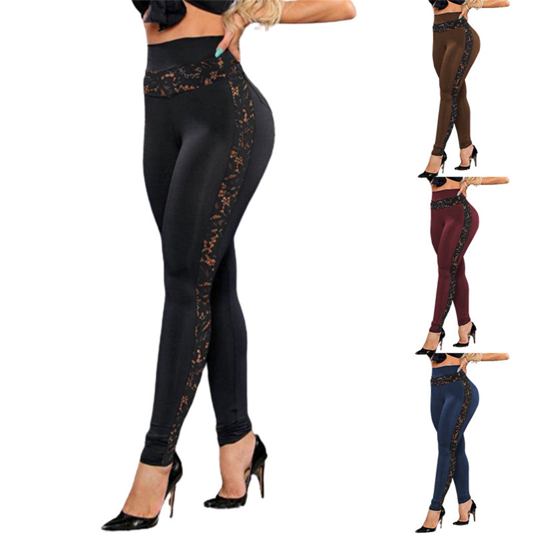 Dame leggings med elegante spidses detaljer og høj talje Stilla