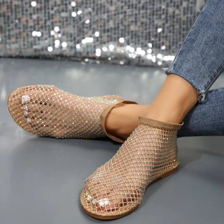 Dame elegante net-sandaler med glimmersten Stilla
