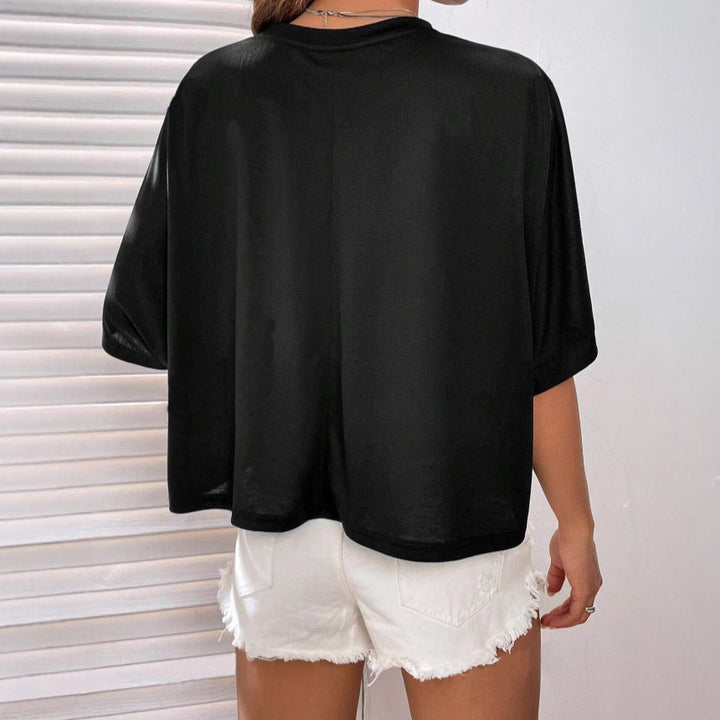 Dame crop-top med bred pasform Skovae