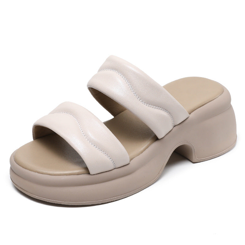 Dame Chunky Plateau Slide Sandaler med Polstring og stilfulde Remme Stilla