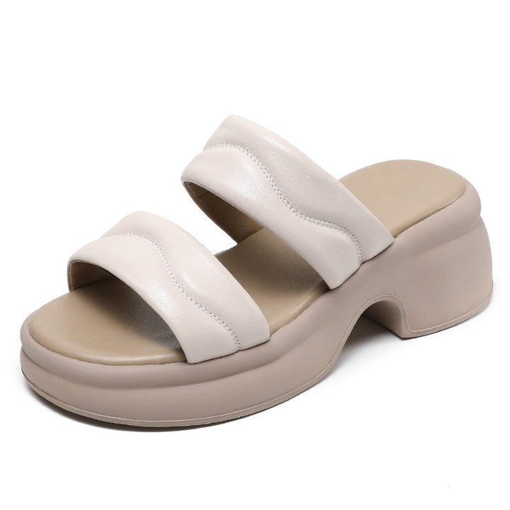 Dame Chunky Plateau Slide Sandaler med Polstring og stilfulde Remme Stilla