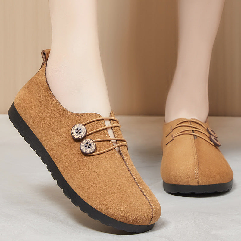 Femme Behagelige Nubuck Slippers med Justerbar Lukning Stilla