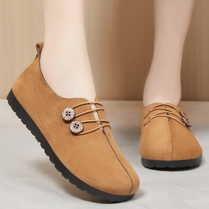 Femme Behagelige Nubuck Slippers med Justerbar Lukning Stilla