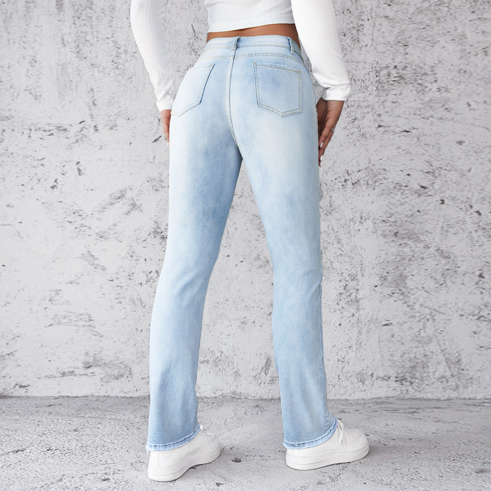 Damejeans i afslappet high-waist design med moderne snit og behagelig stretch Stilla