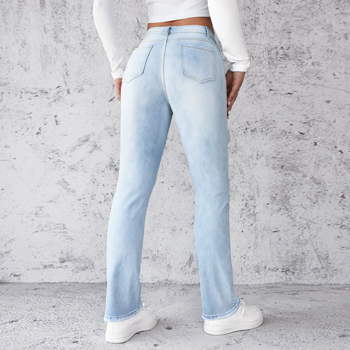 Damejeans i afslappet high-waist design med moderne snit og behagelig stretch Stilla