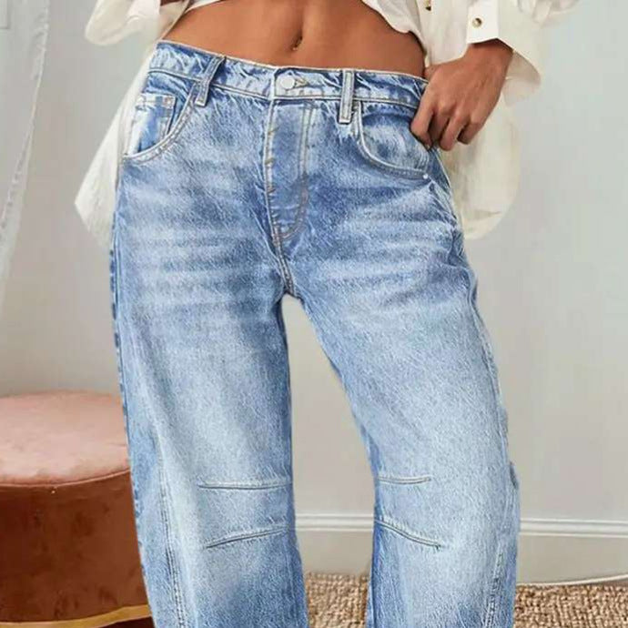 Dame brede jeans i afslappet vintage stil med kvalitetsdetaljer Stilla