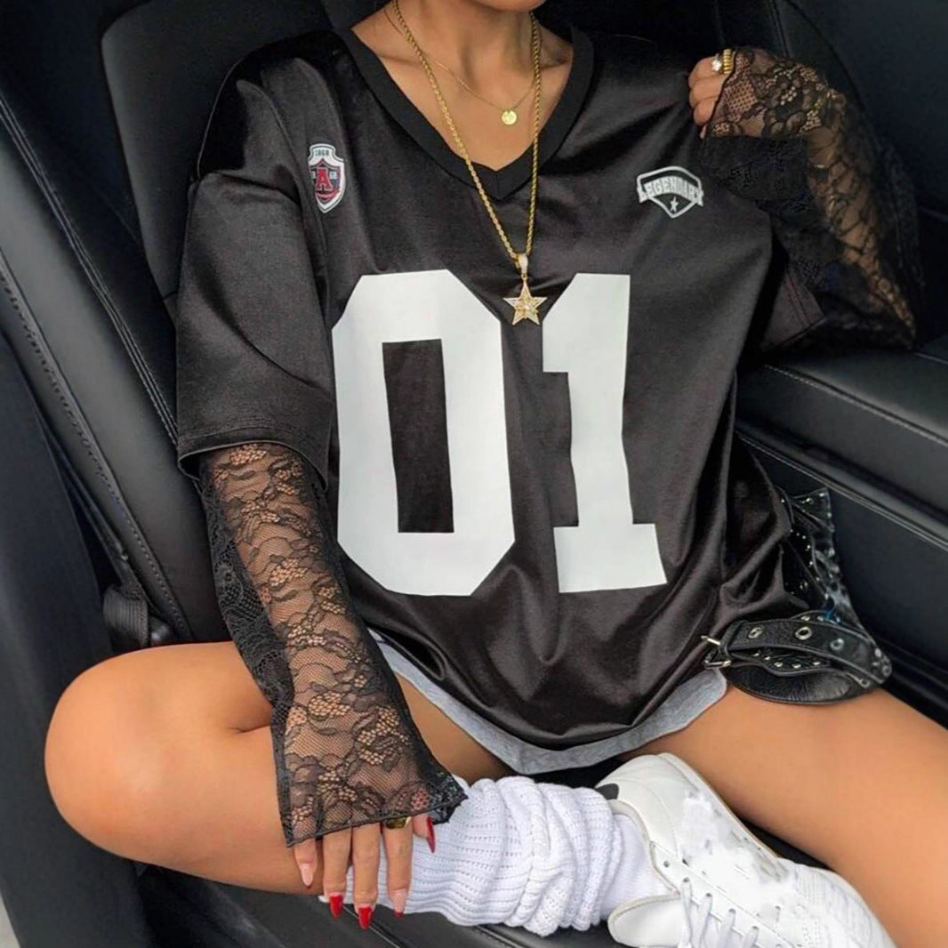 Kvinders Oversized Sports T-Shirt med Spændende Mesh Ærmedesign Stilla