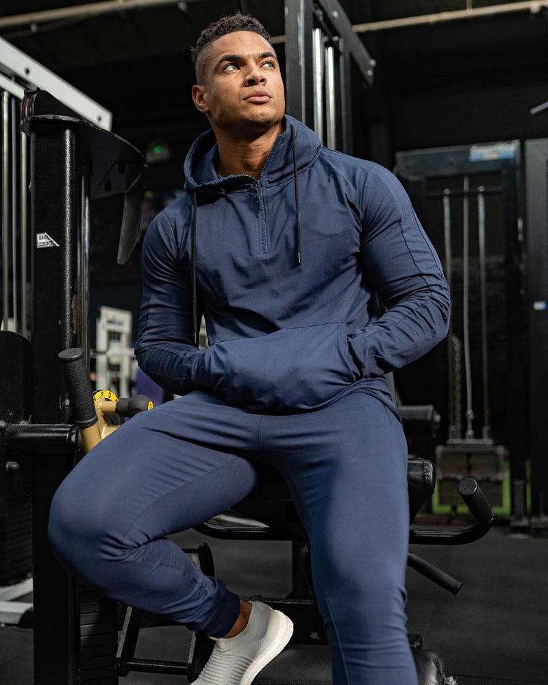 Herrer Sporty Hættetrøje med Zip og Kængurutaske Stilla