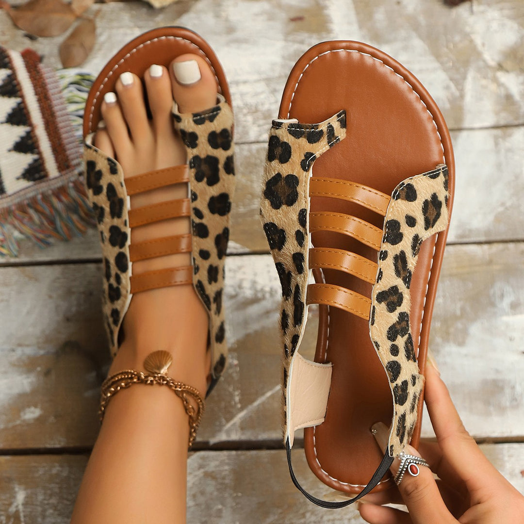 Dame Sling-sandaler med modigt leopardmønster og behagelig pasform Stilla
