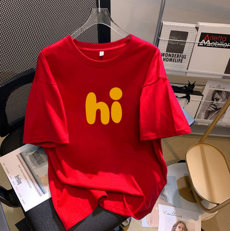 Dame T-shirt med afslappet tekst Stilla