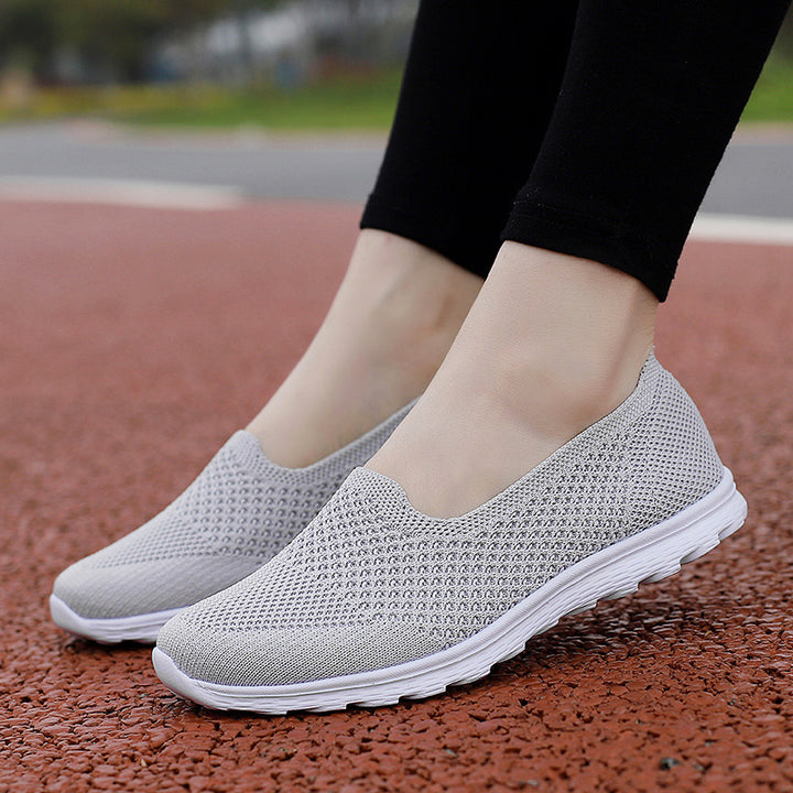 Dame nan nahtløse komfort slip-on sko med elastisk mesh øvre materiale og dæmpet sål Skovae