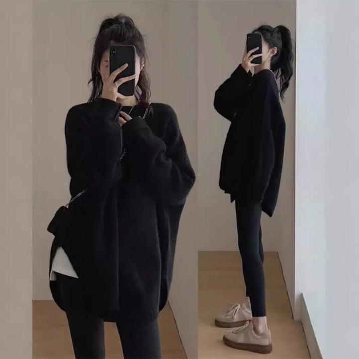 Dame hyggelig oversized sweater lavet af blødt strikmateriale med en afslappet pasform