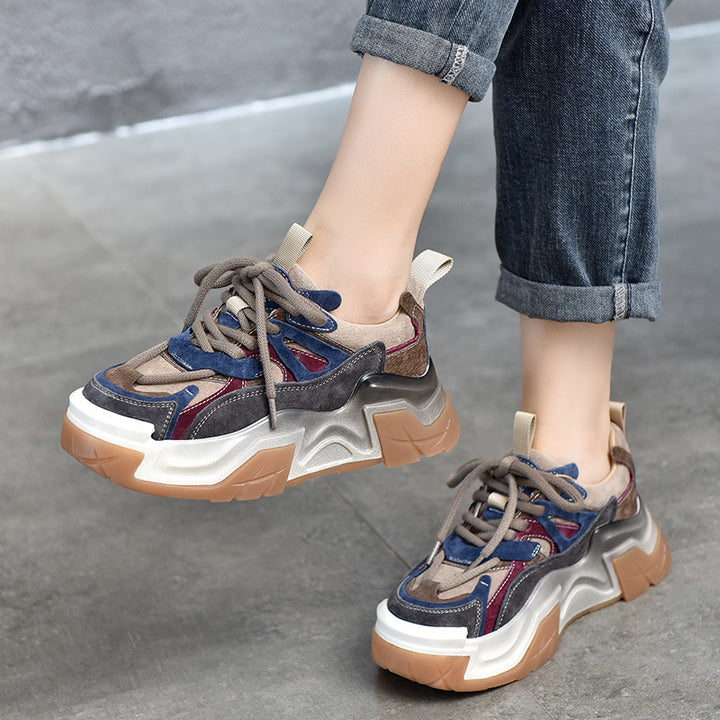 Dame Sporty Chunky Sneakers med farverigt overmateriale og skridsikker sål Stilla