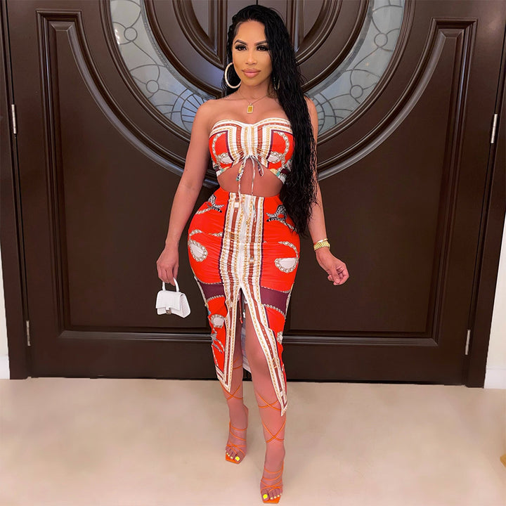 Dame strapless Bodycon kjole sæt Stilla