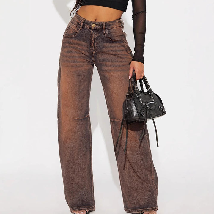Damer Bred Jeans Stilla