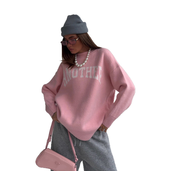 Kvinders oversized sweater med iøjnefaldende bogstaver og blødt materiale Stilla