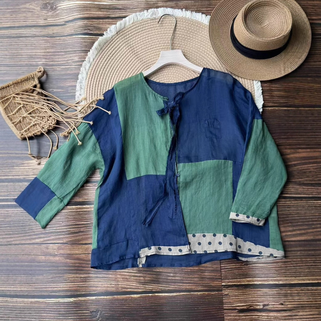 Dame Fritid Patchwork Tunika Shirt Stilla