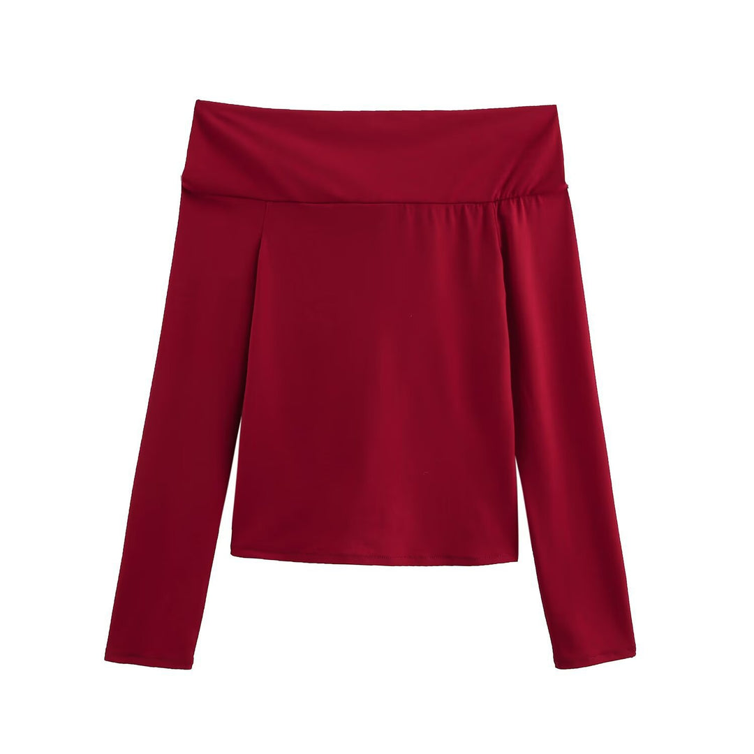 Dame Off-Shoulder Langærmet Top med draperet knopdetalje Stilla