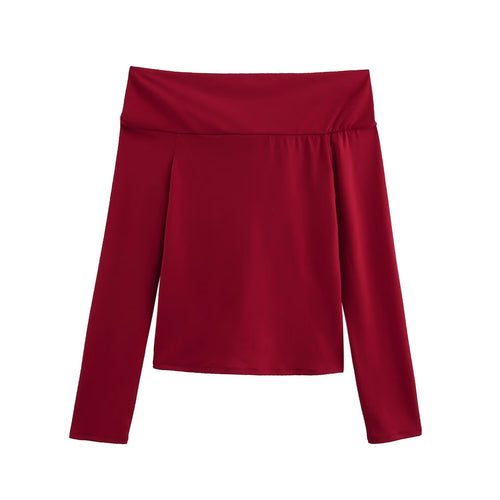 Dame Off-Shoulder Langærmet Top med draperet knopdetalje Stilla