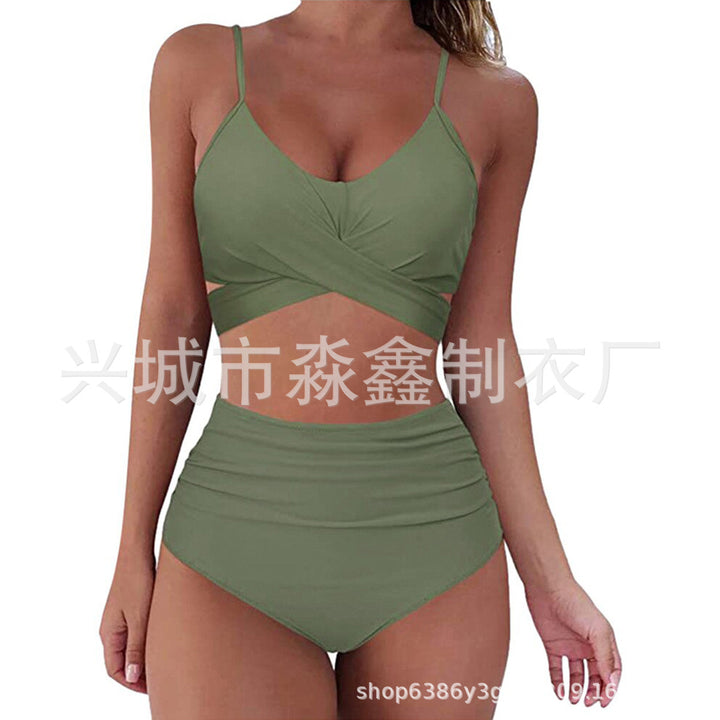 Dame Crop-Top bikini sæt med flettet design Skovae