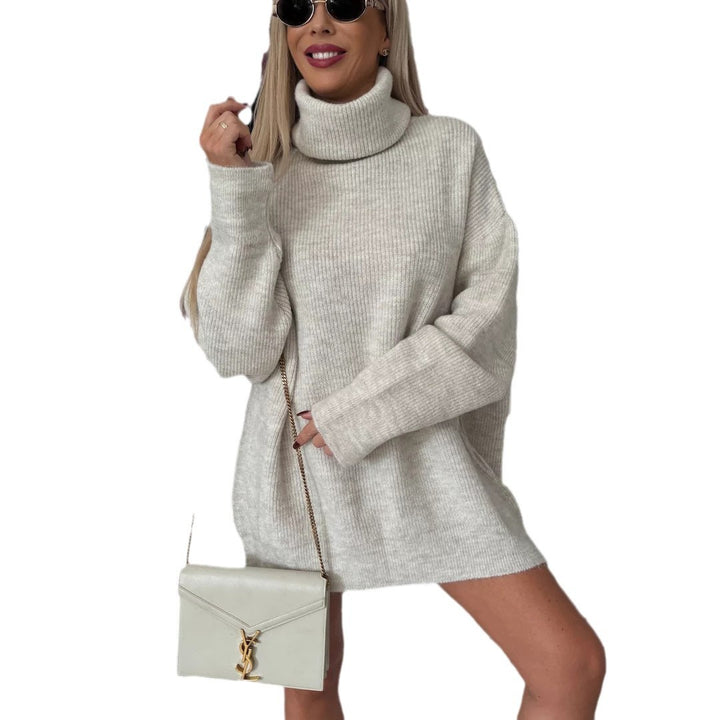 Kvinders Oversized Sweater med Høj Krave Skovae