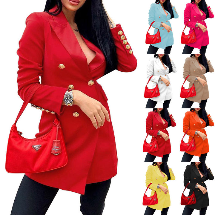 Dame elegant og moderigtig blazer med dobbelt knaplukning Stilla