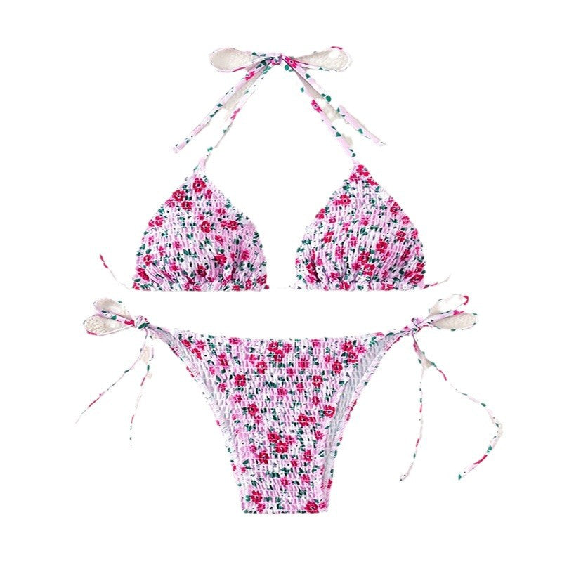 Dame triangel-bikini med legende blomsterdesign Skovae