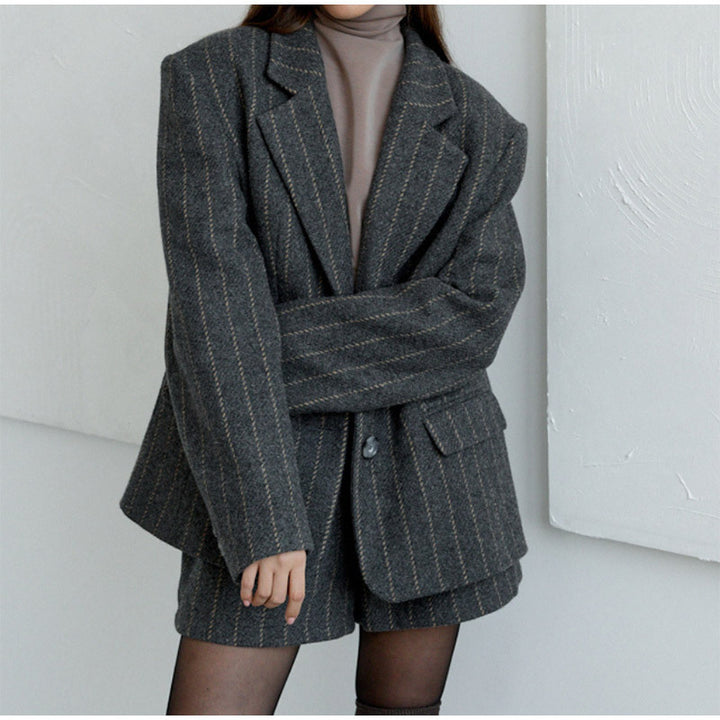 Dame Oversized Blazerjakke med elegante striber Stilla