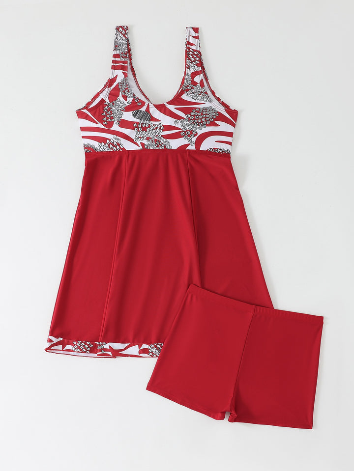 Dame mode Tankini med smagfuld knudedetail og sportligt snit Stilla