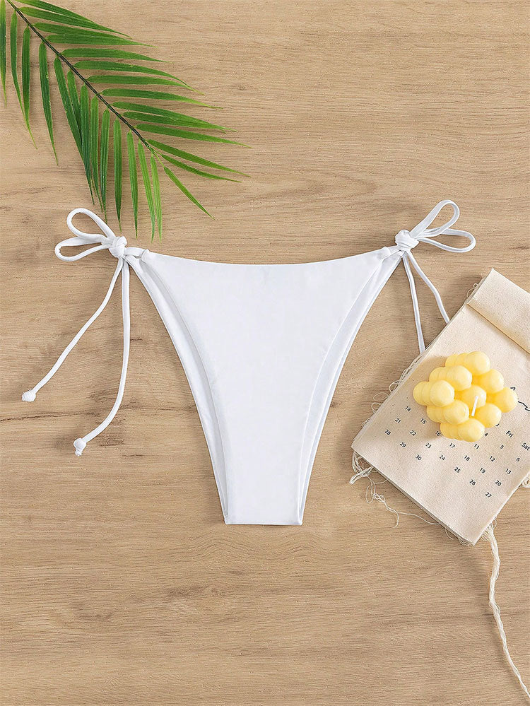 Dame triangel-bikini med justerbare stropper og elastisk taljeelastik Skovae