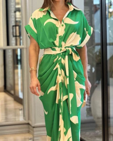 Kvinder Tropisk Tryk Maxi Cover-Up Kjole Stilla