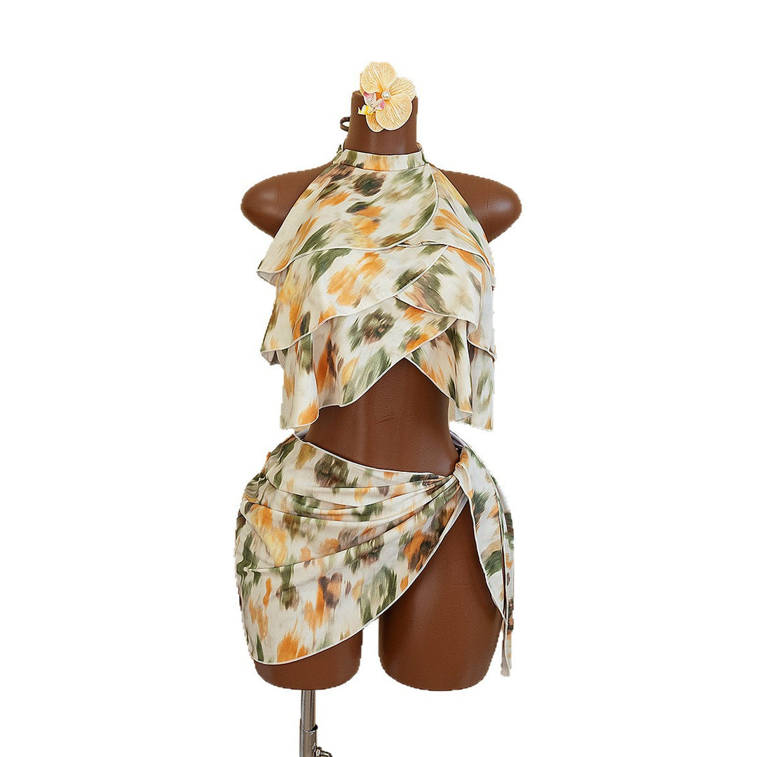 Dame wrap top med asymmetrisk snit Skovae