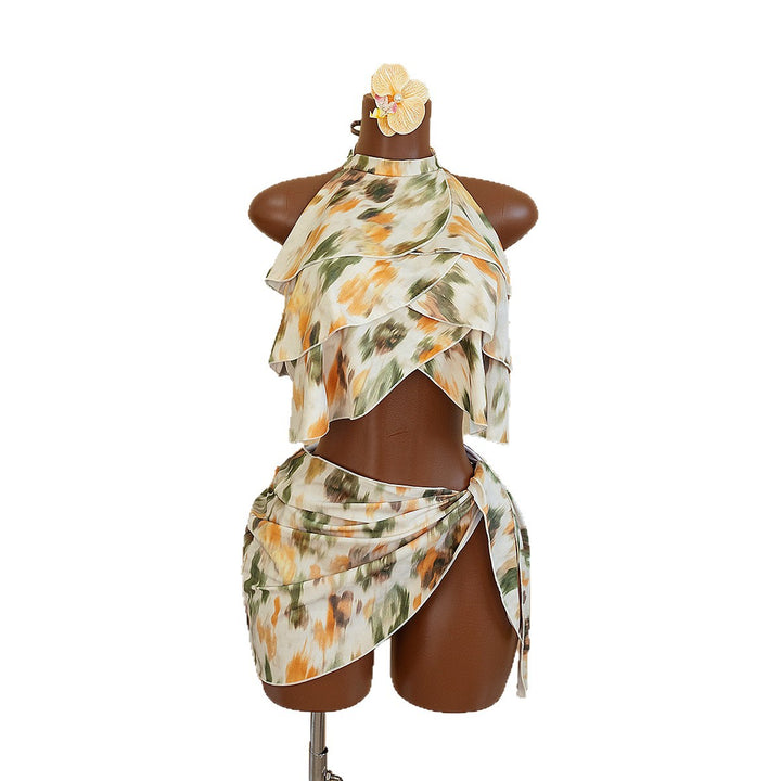 Dame wrap top med asymmetrisk snit Skovae