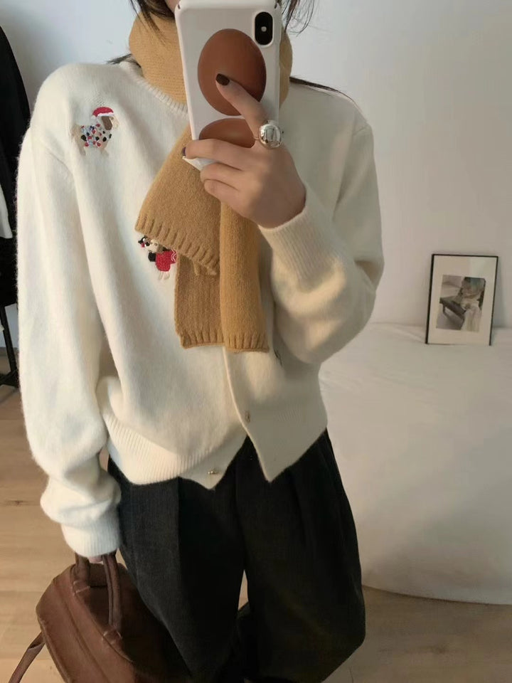 Kvinders cardigan med legende applikationer og elegant schnit Stilla