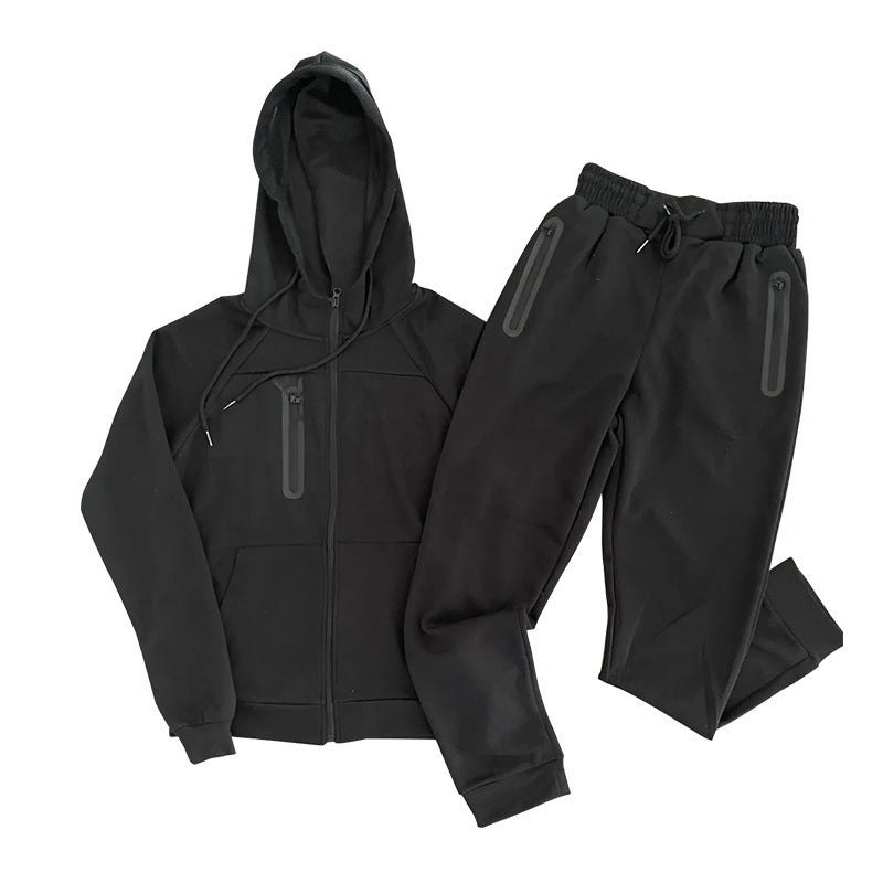 Herrer sporty hoodie sæt med innovativt design og praktiske lynlåslommer Stilla