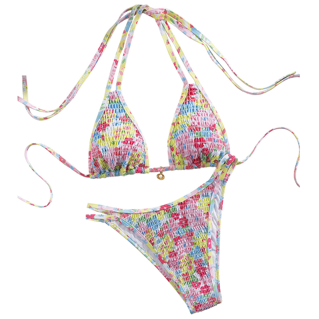Dame Farverig Triangel Bikini Skovae