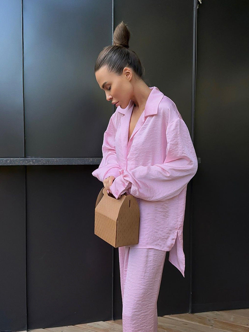 Dame afslappet loungewear-sæt med løs pasform og elegant look Stilla