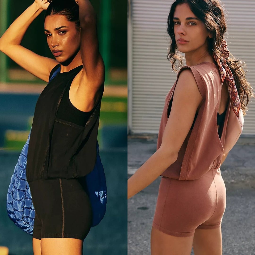 Dame sporty jumpsuit med elastisk talje og ærmeløs design Skovae