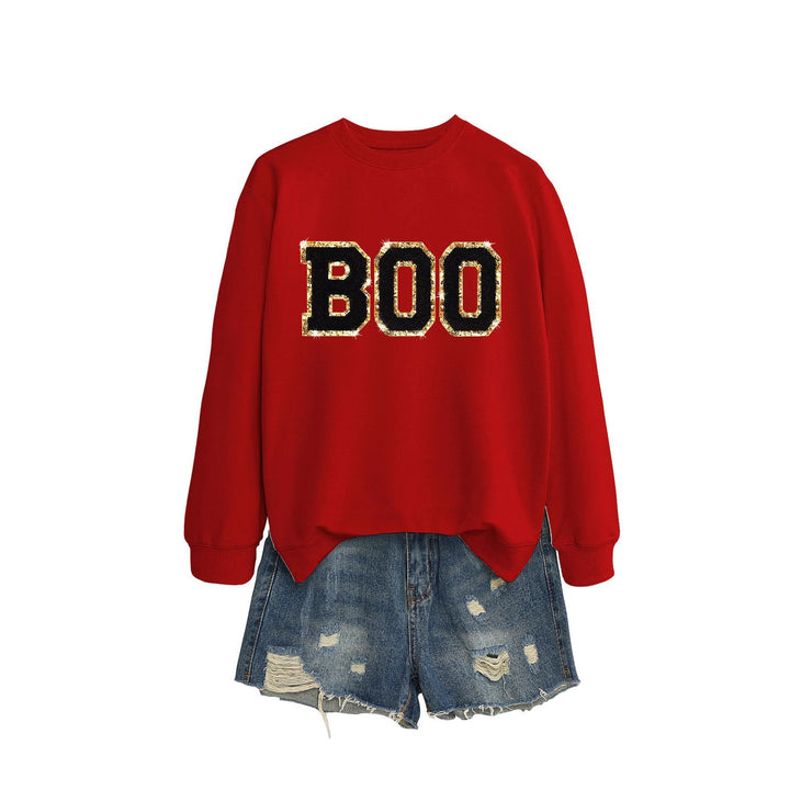 Dame sweatshirt med glitrende print Stilla