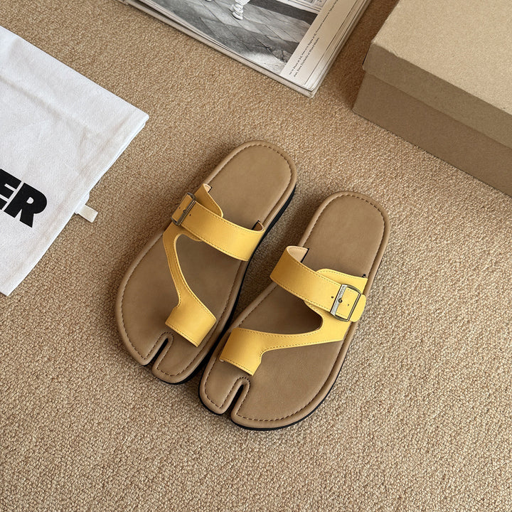 Femme Casual Tå Sløjfe Slide Sandaler med justerbar Rem Stilla