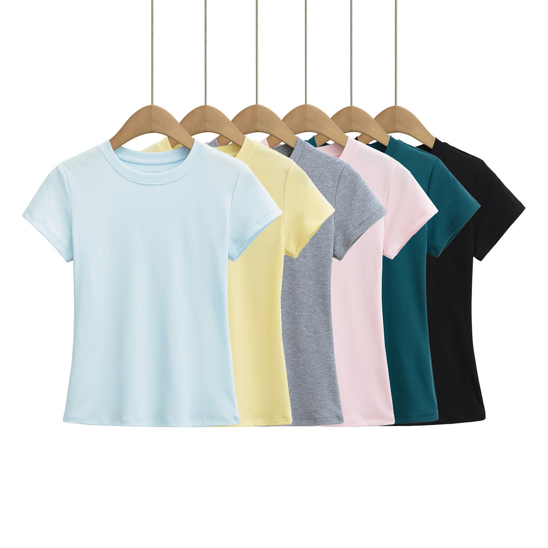 Dame klassisk Rundhals T-shirt lavet af blødt bomuldsstof Stilla