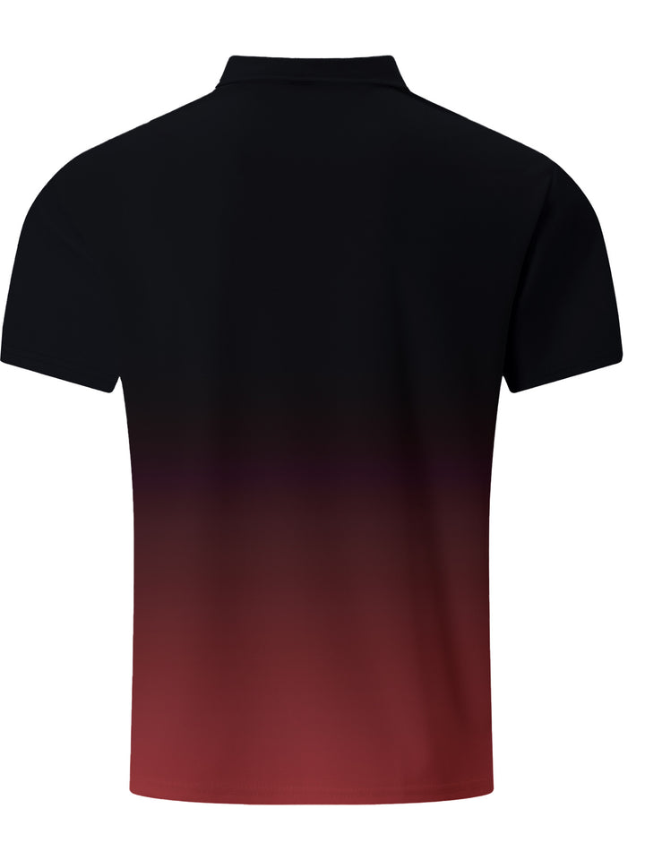 Herrer polo shirt med stilfuld farvegradient og moderigtig tekst Stilla