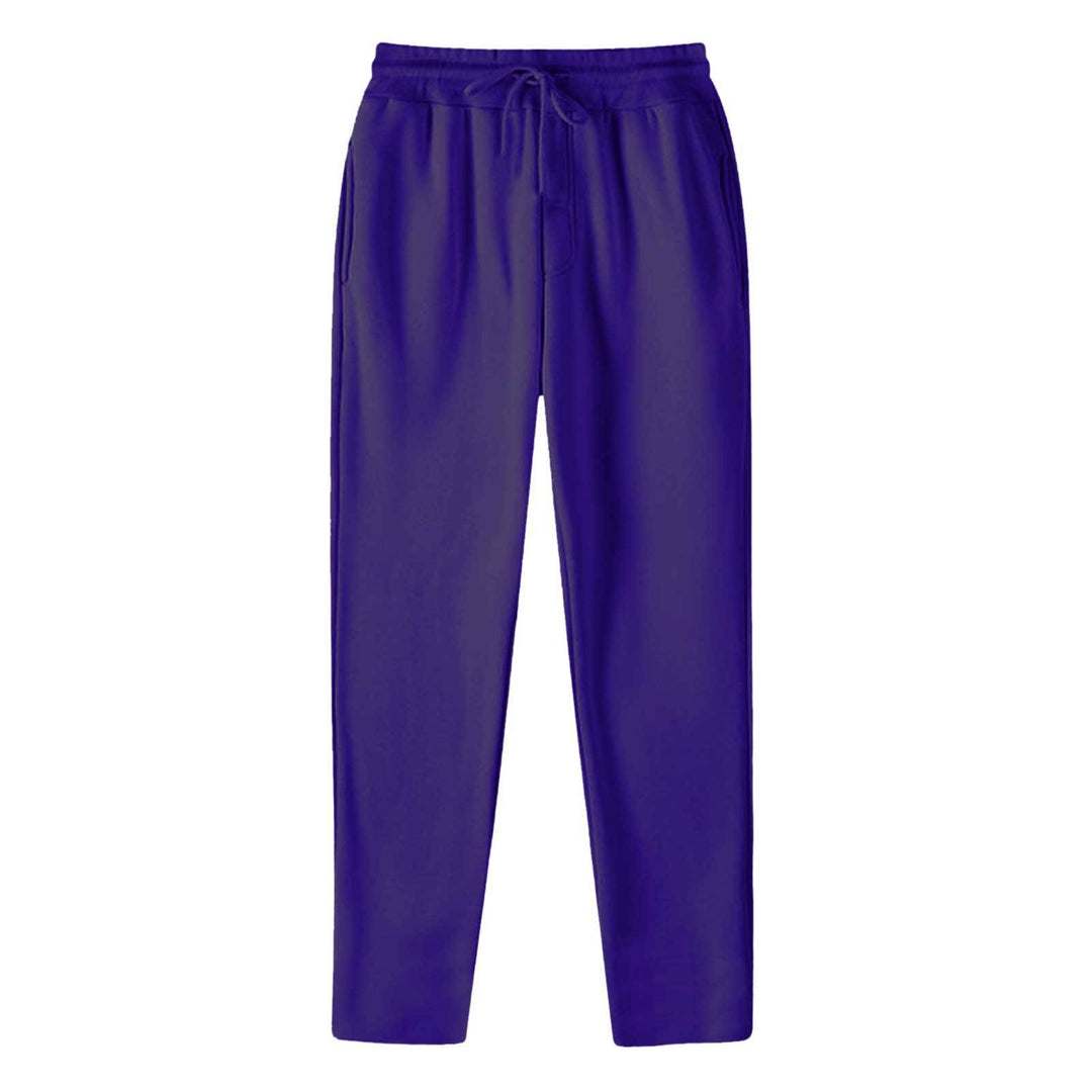 Herrer nan lige Sweatpants lavet af meleret bomuldsblanding med elastisk linning snoretræk og sidelommer Skovae