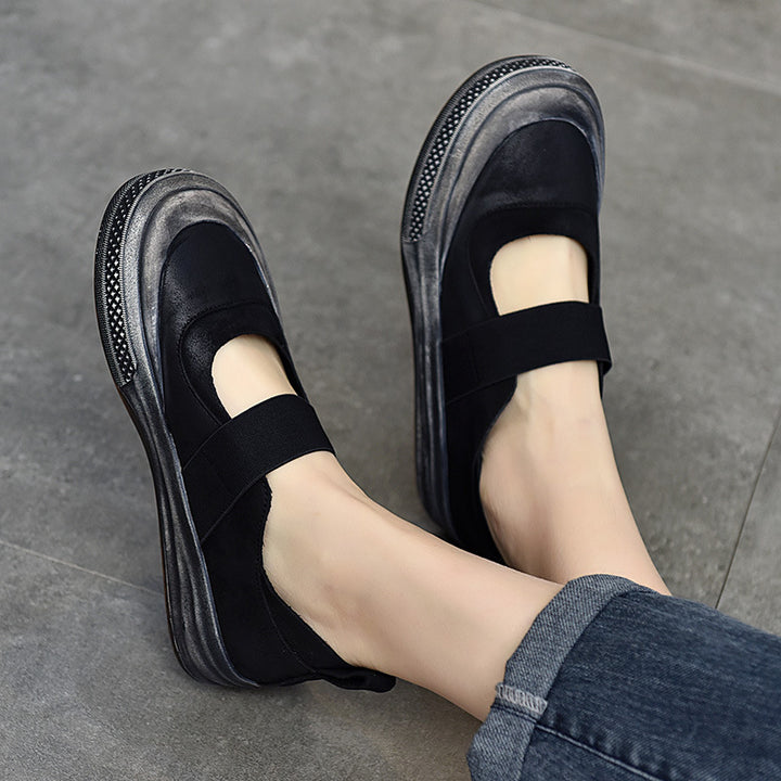 Dame Komfortabel Mokassin-Sneakers med elastisk rem og åndbar sål Stilla